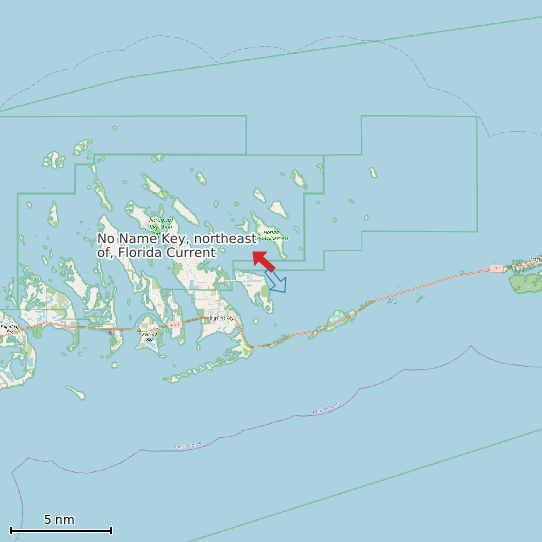 Map of No Name Key, northeast of, Florida Current Prediction Station