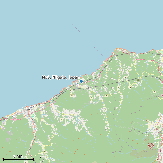 Map of No0, Niigata, Japan Tide Prediction Station