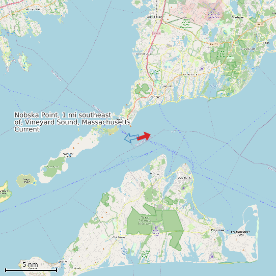 Map of Nobska Point, 1 mi southeast of, Vineyard Sound, Massachusetts Current Prediction Station