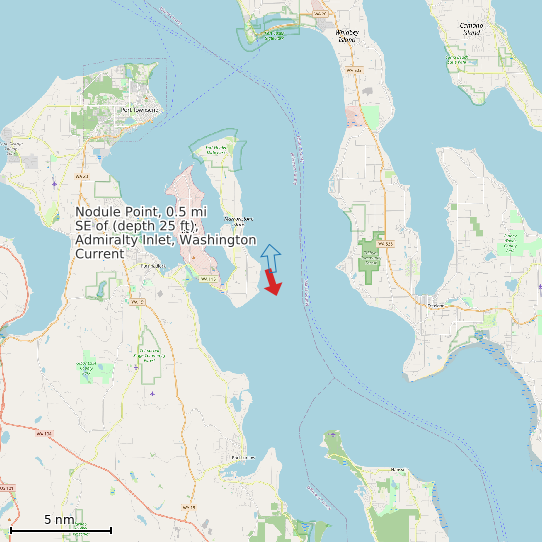 Map of Nodule Point, 0.5 mi SE of (depth 25 ft), Admiralty Inlet, Washington Current Prediction Station