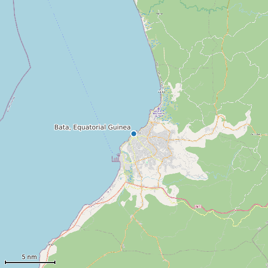 Map of Bata, Equatorial Guinea Tide Prediction Station