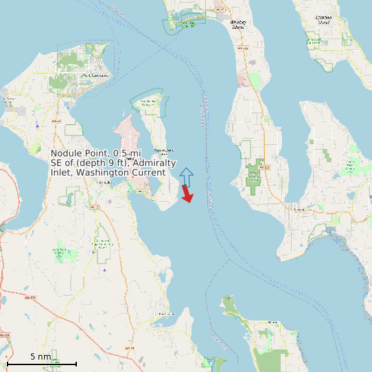 Map of Nodule Point, 0.5 mi SE of (depth 9 ft), Admiralty Inlet, Washington Current Prediction Station