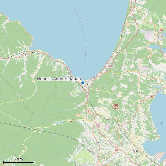Map of Nohezi, Aomori, Japan Tide Prediction Station