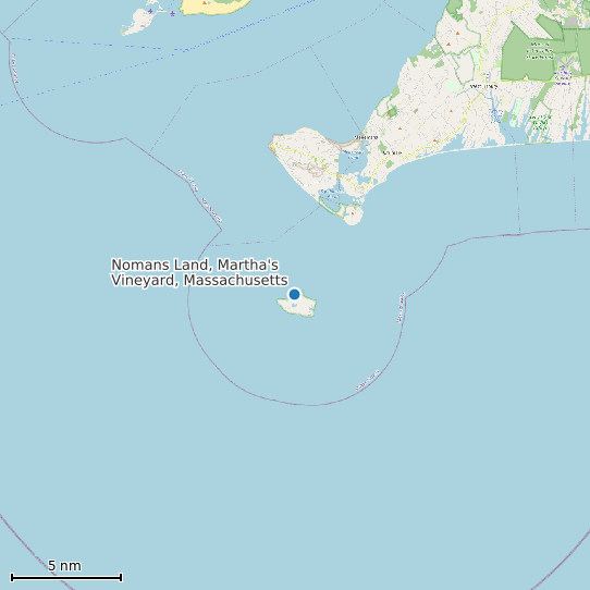 Map of Nomans Land, Martha's Vineyard, Massachusetts Tide Prediction Station