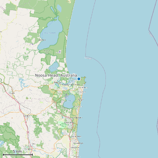 Map of Noosa Head, Australia Tide Prediction Station
