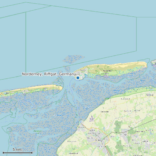 Map of Norderney, Riffgat, Germany Tide Prediction Station