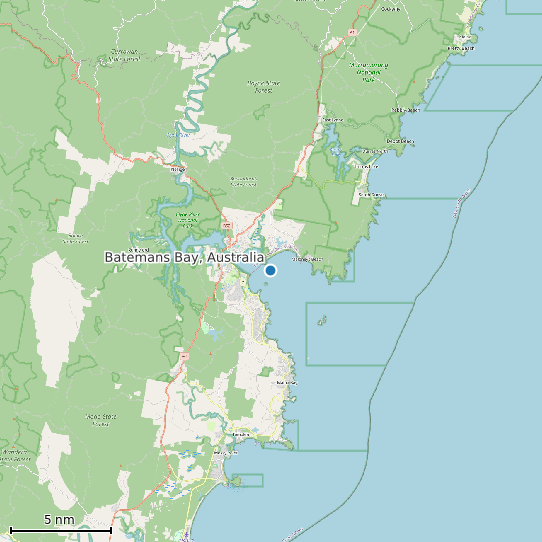 Map of Batemans Bay, Australia Tide Prediction Station