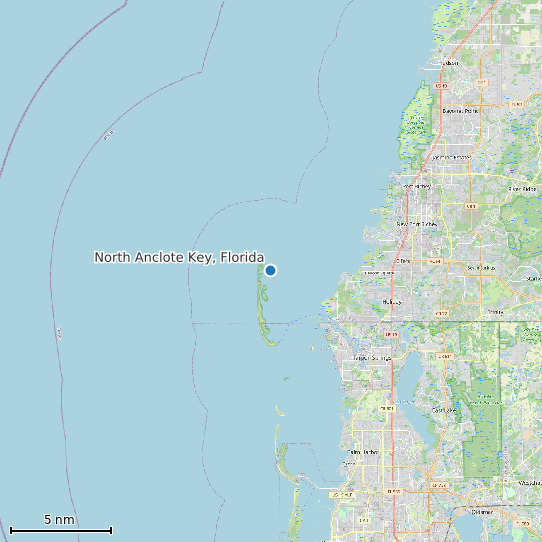 Map of North Anclote Key, Florida Tide Prediction Station