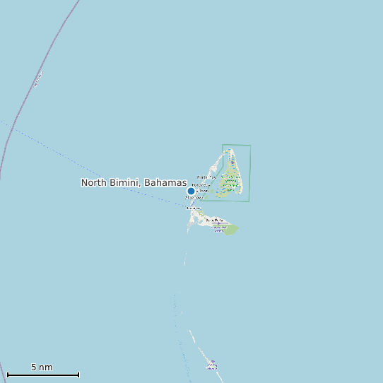 Map of North Bimini, Bahamas Tide Prediction Station