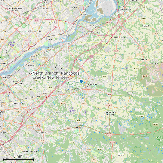 Map of North Branch, Rancocas Creek, New Jersey Tide Prediction Station