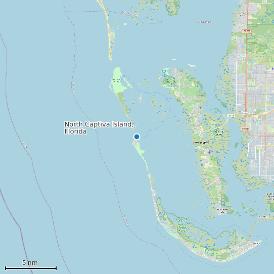 Map of North Captiva Island, Florida Tide Prediction Station