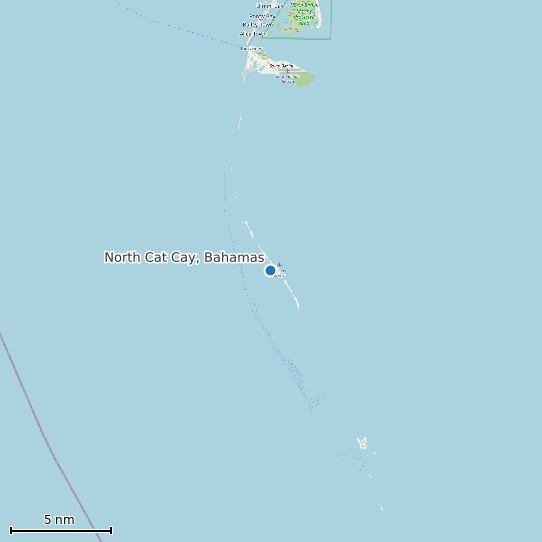 Map of North Cat Cay, Bahamas Tide Prediction Station