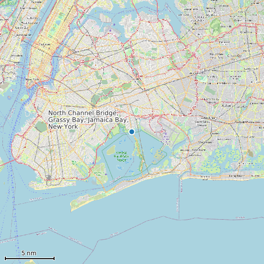 Map of North Channel Bridge, Grassy Bay, Jamaica Bay, New York Tide Prediction Station