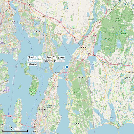 Map of North End, Bay Oil pier, Sakonnet River, Rhode Island Tide Prediction Station
