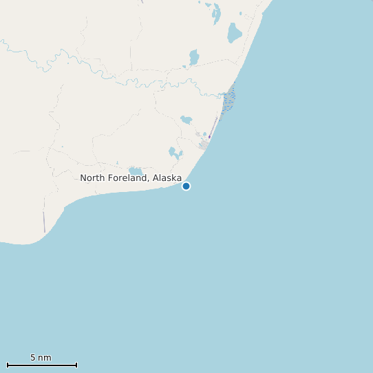 Map of North Foreland, Alaska Tide Prediction Station