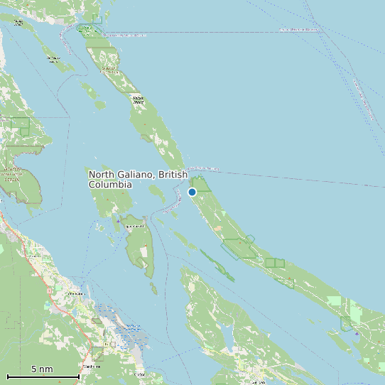 Map of North Galiano, British Columbia Tide Prediction Station