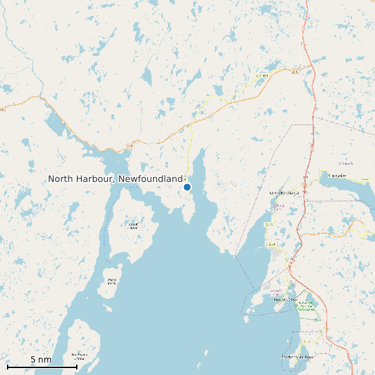 Map of North Harbour, Newfoundland Tide Prediction Station