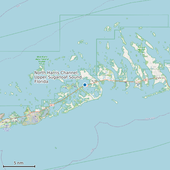 Map of North Harris Channel, Upper Sugarloaf Sound, Florida Tide Prediction Station