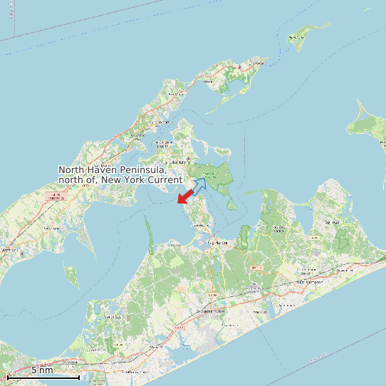 Map of North Haven Peninsula, north of, New York Current Prediction Station
