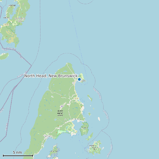 Map of North Head, New Brunswick Tide Prediction Station