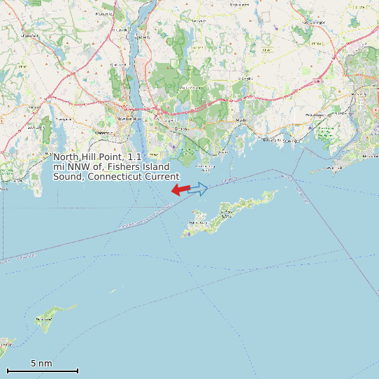 Map of North Hill Point, 1.1 mi NNW of, Fishers Island Sound, Connecticut Current Prediction Station