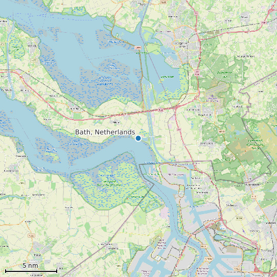 Map of Bath, Netherlands Tide Prediction Station