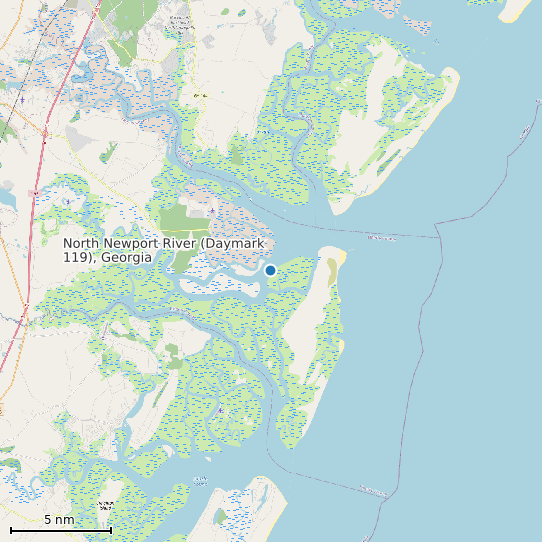 Map of North Newport River (Daymark 119), Georgia Tide Prediction Station