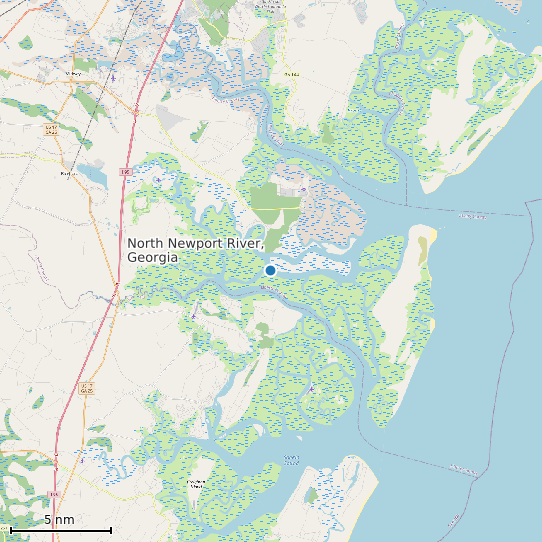 Map of North Newport River, Georgia Tide Prediction Station