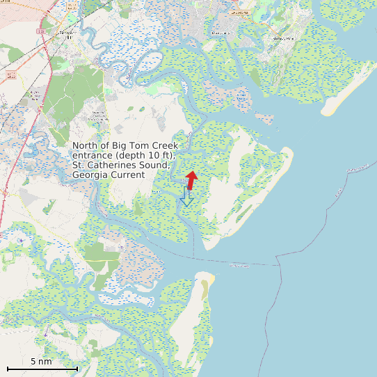 Map of North of Big Tom Creek entrance (depth 10 ft), St. Catherines Sound, Georgia Current Prediction Station