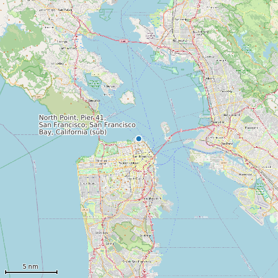 Map of North Point, Pier 41, San Francisco, San Francisco Bay, California (sub) Tide Prediction Station