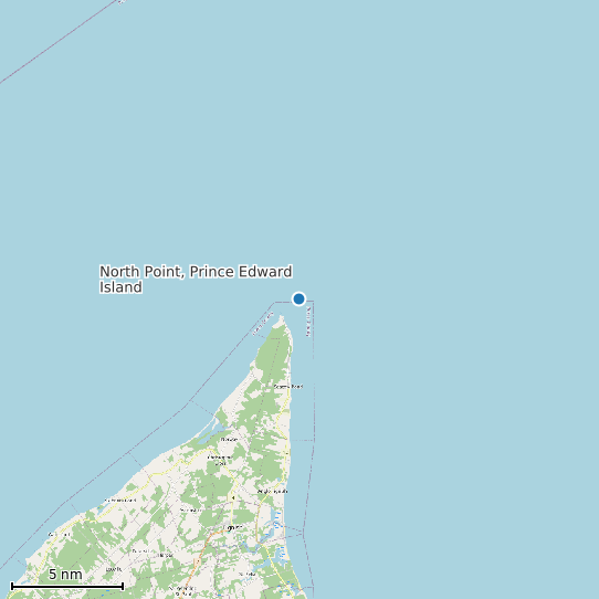 Map of North Point, Prince Edward Island Tide Prediction Station