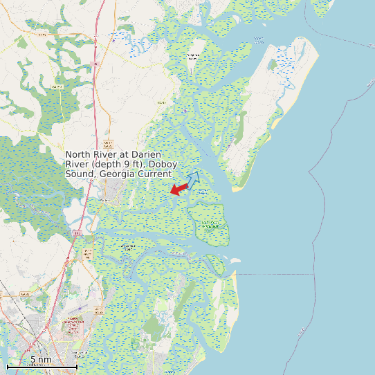 Map of North River at Darien River (depth 9 ft), Doboy Sound, Georgia Current Prediction Station