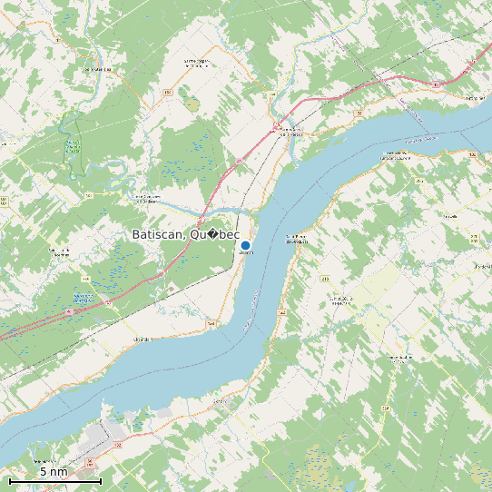 Map of Batiscan, Qu�bec Tide Prediction Station