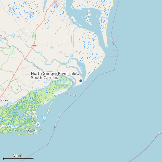 Map of North Santee River Inlet, South Carolina Tide Prediction Station