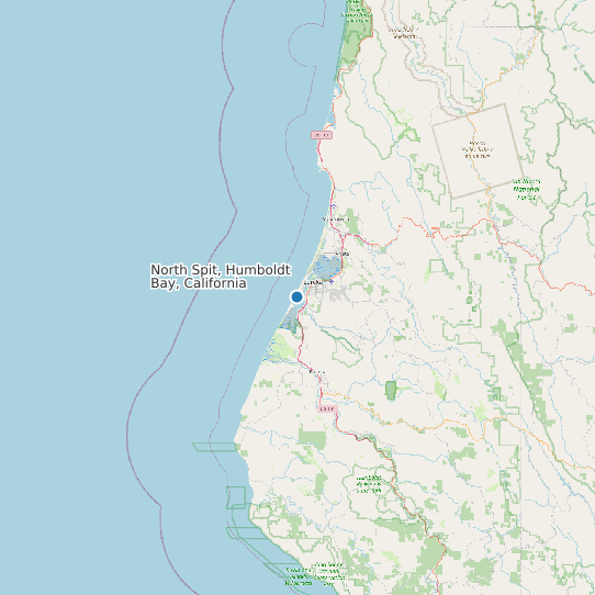 Map of North Spit, Humboldt Bay, California Tide Prediction Station