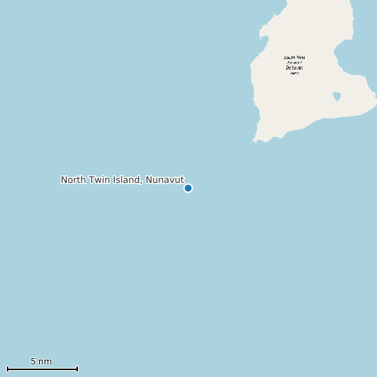 Map of North Twin Island, Nunavut Tide Prediction Station
