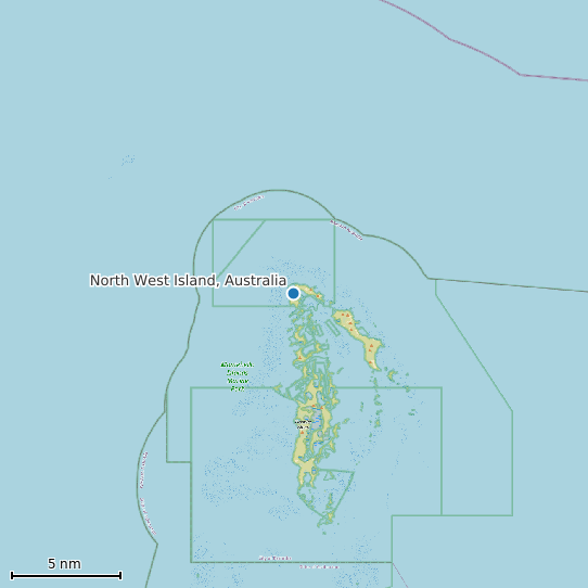 Map of North West Island, Australia Tide Prediction Station