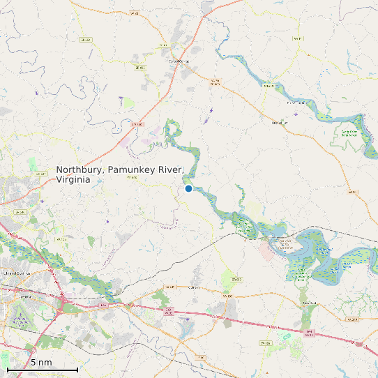 Map of Northbury, Pamunkey River, Virginia Tide Prediction Station
