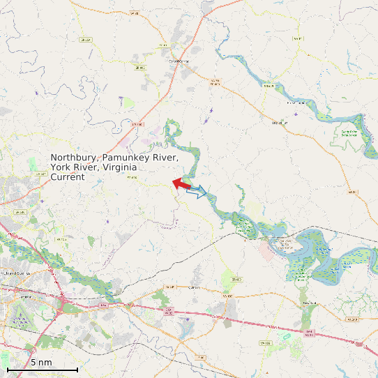 Map of Northbury, Pamunkey River, York River, Virginia Current Prediction Station