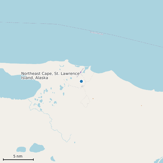 Map of Northeast Cape, St. Lawrence Island, Alaska Tide Prediction Station