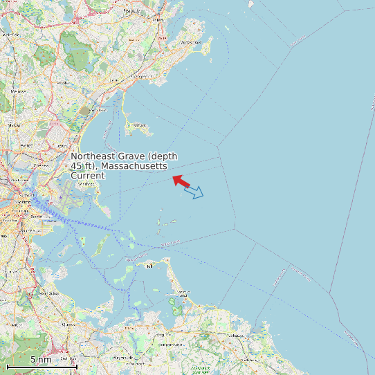Map of Northeast Grave (depth 45 ft), Massachusetts Current Prediction Station
