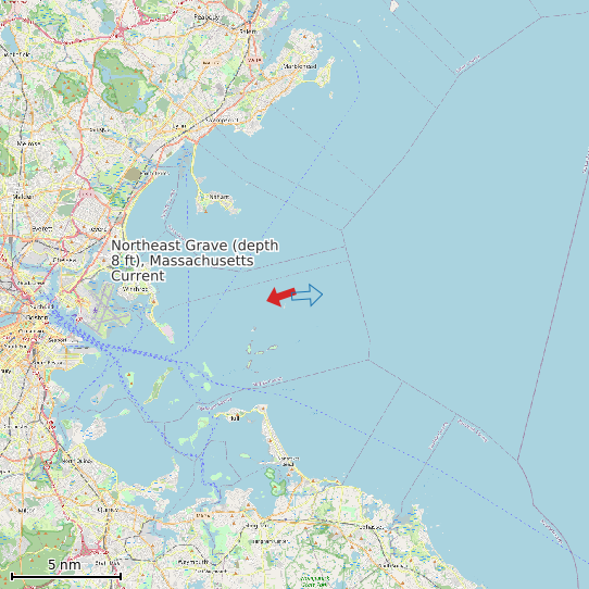 Map of Northeast Grave (depth 8 ft), Massachusetts Current Prediction Station