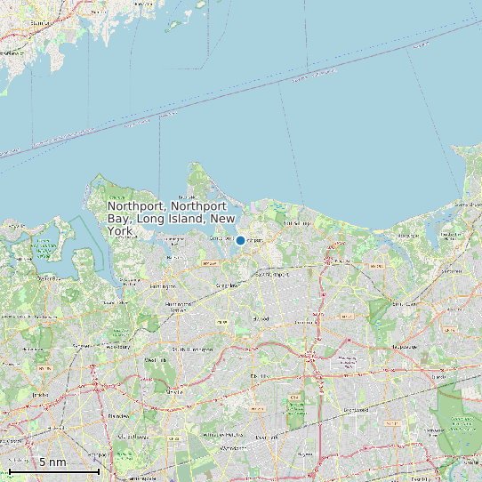Map of Northport, Northport Bay, Long Island, New York Tide Prediction Station