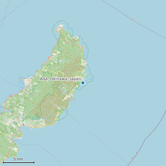 Map of Ada, Okinawa, Japan Tide Prediction Station