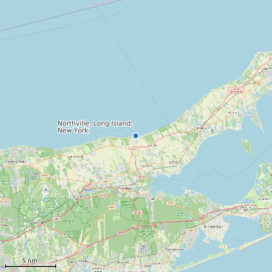Map of Northville, Long Island, New York Tide Prediction Station