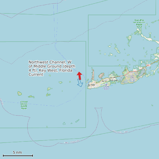 Map of Northwest Channel, W of Middle Ground (depth 4 ft), Key West, Florida Current Prediction Station