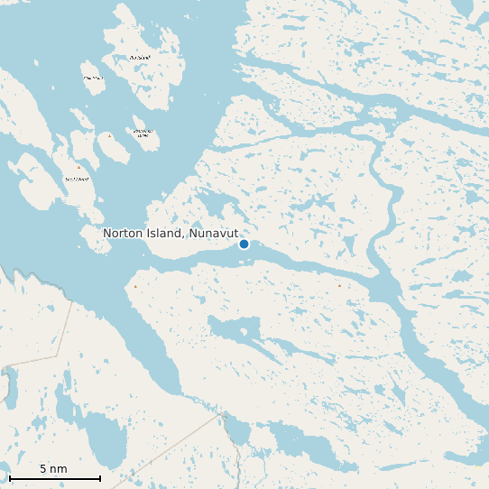 Map of Norton Island, Nunavut Tide Prediction Station