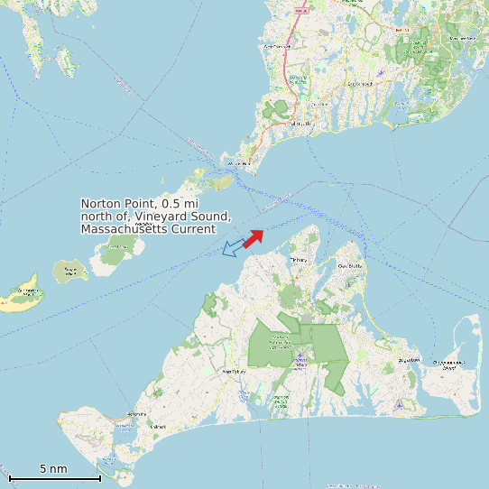 Map of Norton Point, 0.5 mi north of, Vineyard Sound, Massachusetts Current Prediction Station