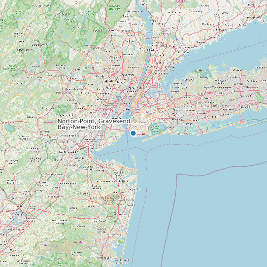 Map of Norton Point, Gravesend Bay, New York Tide Prediction Station