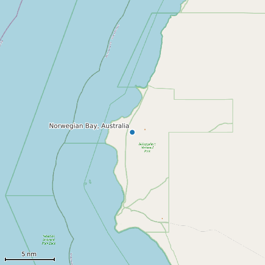 Map of Norwegian Bay, Australia Tide Prediction Station